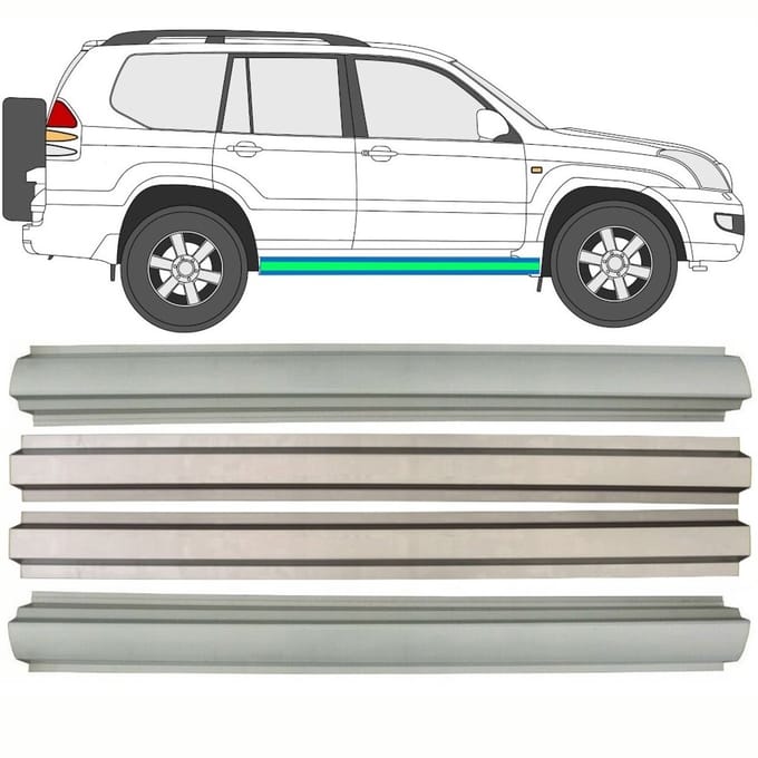 Frontruderamme voor Toyota Land Cruiser J120 2003-2010 / Links + Rechts / Set
