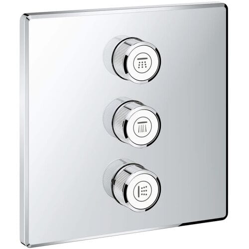 Grohe Grohtherm SmartControl 3-way concealed valve ready-mount set, square version 29127000