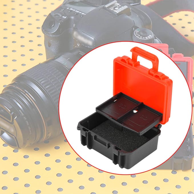 ABS Camera Batterij CD Geheugenkaart Stofdichte Opbergdoos Case voor P‑E6 black