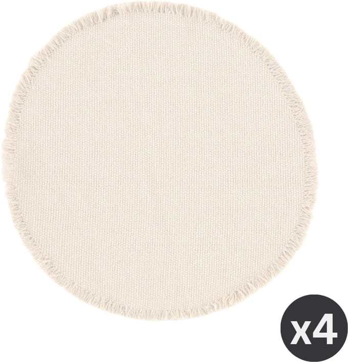 Tiseco - Placemat VERA - SET/4 - boho - stof - Dia 38 cm - Rond, natural