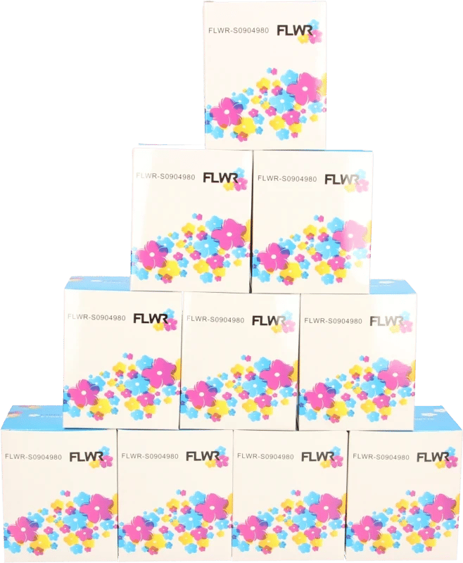 FLWR - Printetiket / S0904980 / 10-pack / Wit - Geschikt voor Dymo