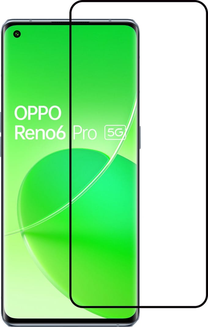 Screenprotector - Geschikt voor OPPO Reno 6 Pro - Full Cover - Gehard Glas - Beschermglas - Tempered Glass - Screen Protector