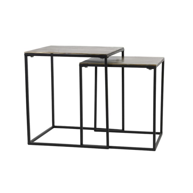Light & Living - Bijzettafel BANOS - Ø44.5x50.5cm - Brons - Set van 2