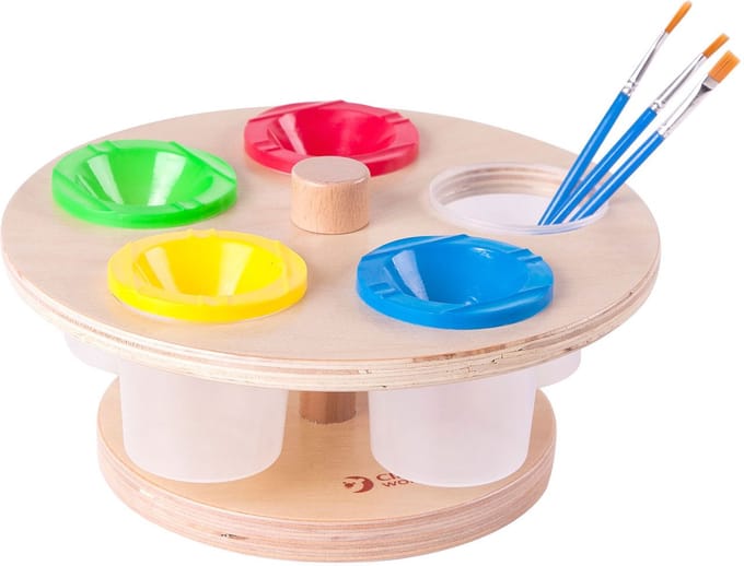 Classic World Houten Verfpothouder (5 potjes)