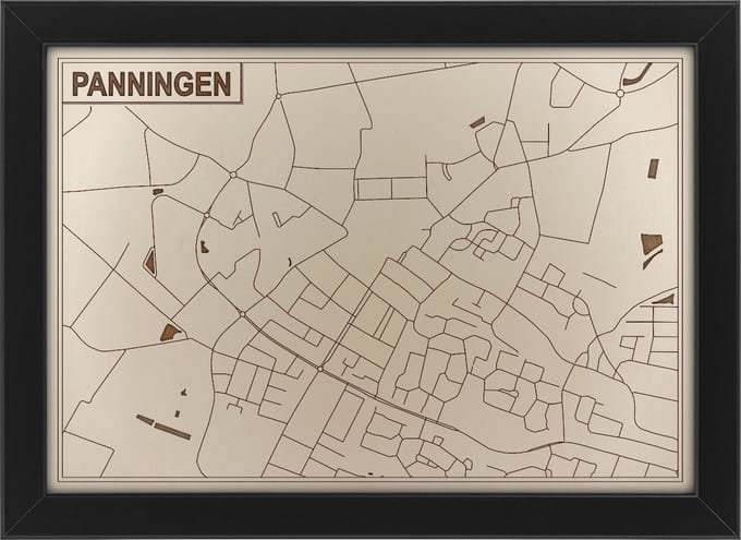 Houten stadskaart van Panningen