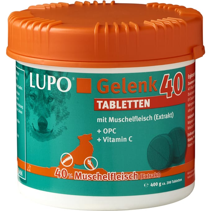 400g (ca 200 tabletten) LUPO Gewricht 40 Supplement voor Honden