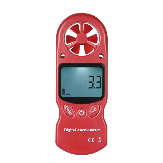 8 in 1 draagbare digitale anemometer windsnelheid/temperatuur/vochtigheid/wind zwart