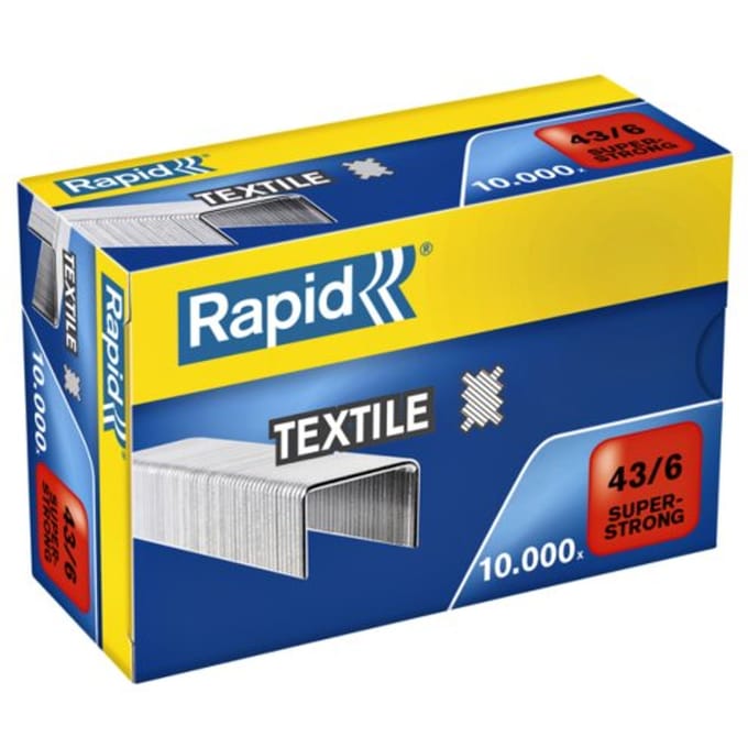 Nieten Rapid 43/6 textiel gegalvaniseerd strong 10000 stuks