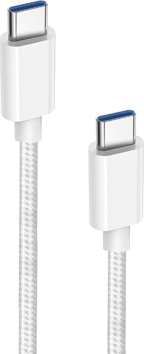 USB C naar USB C Kabel - 60W Snellader - Extra Sterk - 2 Meter - Wit