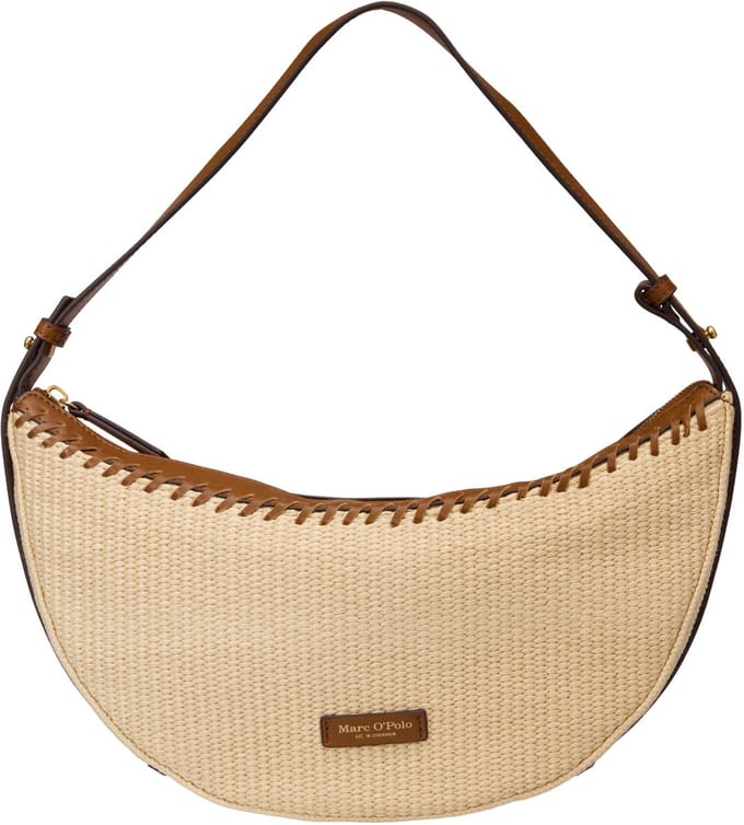Marc O'Polo schoudertas Emmi Shoulder Bag Light Raffia crème