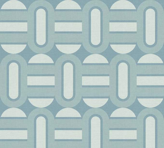 RETRO BEHANG | Grafisch - turquoise blauw helder blauw - A.S. Création Retro Chic