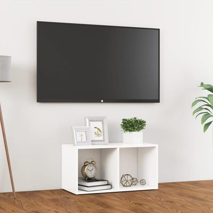 vidaXL - Tv-meubel - 72x35x36,5 - cm - bewerkt - hout - wit