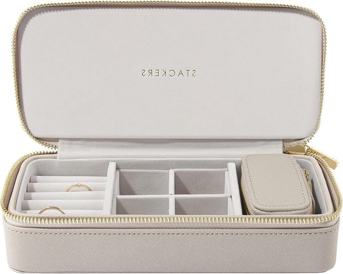 Sieradendoos - Sieradendoosje Taupe Large Petite voor op reis