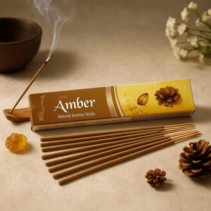 Boîte d'encens Ambre de 12 bâtonnets – Védique