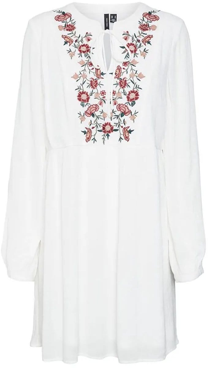 VERO MODA - VMMINA EMB L/S SHORT DRESS WVN EXP GA - Dames - Mini jurken