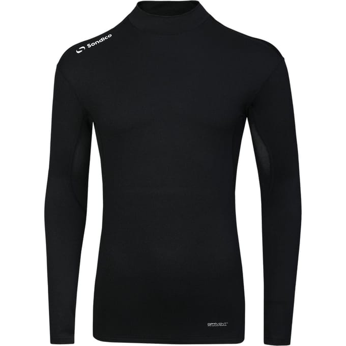 Sondico Heren-basislaagshirt met hoge kraag (Zwart)