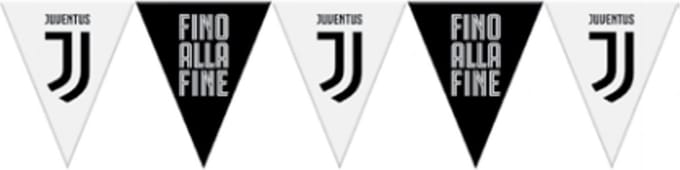 BIGIEMME SRL - Zwarte en witte Juventus vlaggenslinger