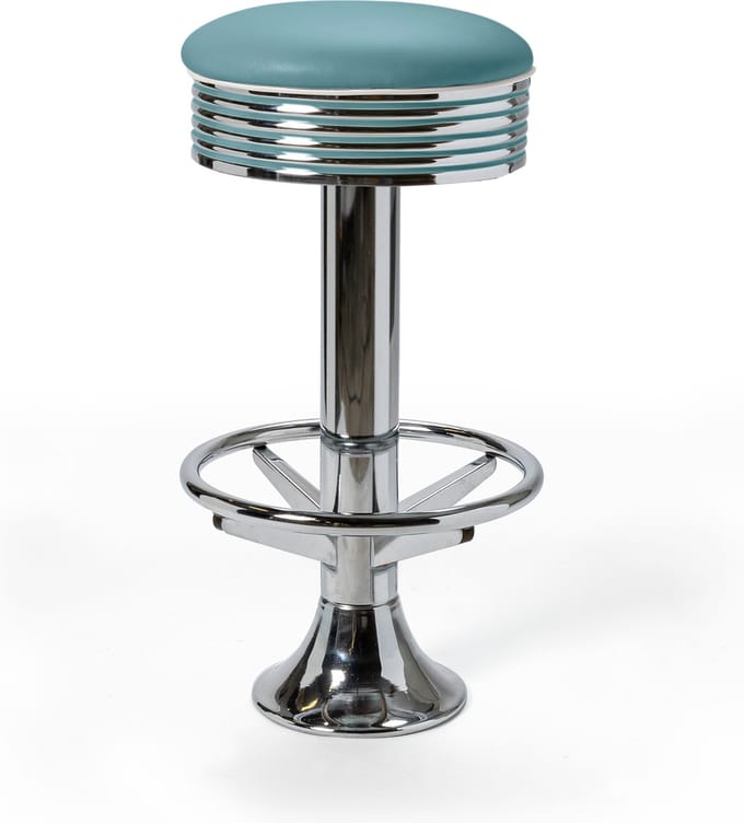 Bel Air Retro Barkruk BS-27 Footring Blauw