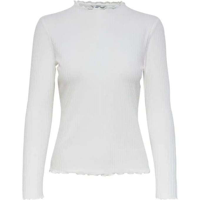 Dames-T-shirt Only Emma met lange mouwen - Col Montant