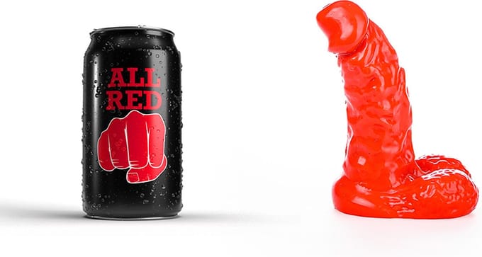 All Red Dildo 13 x 4,5 cm - rood