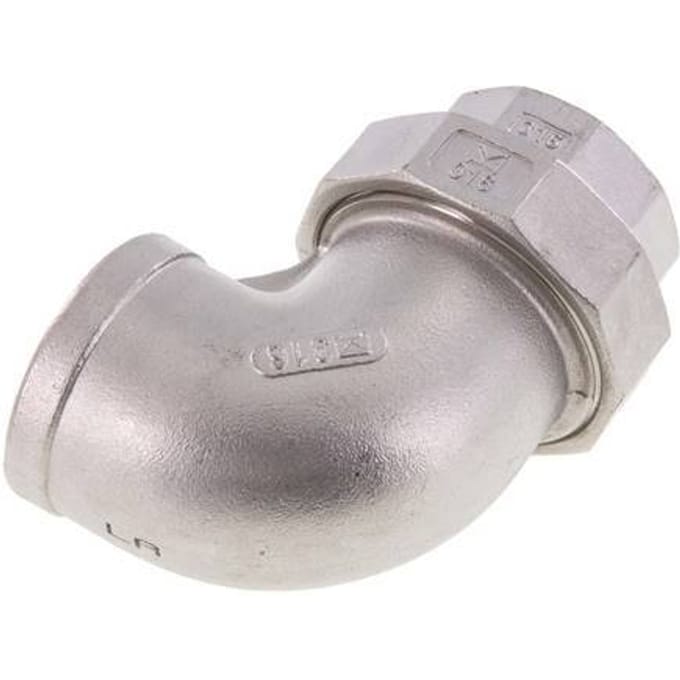 90° Unieaansluiting Rp1 1/2'' Binnendraad RVS Conische Afdichting 16bar