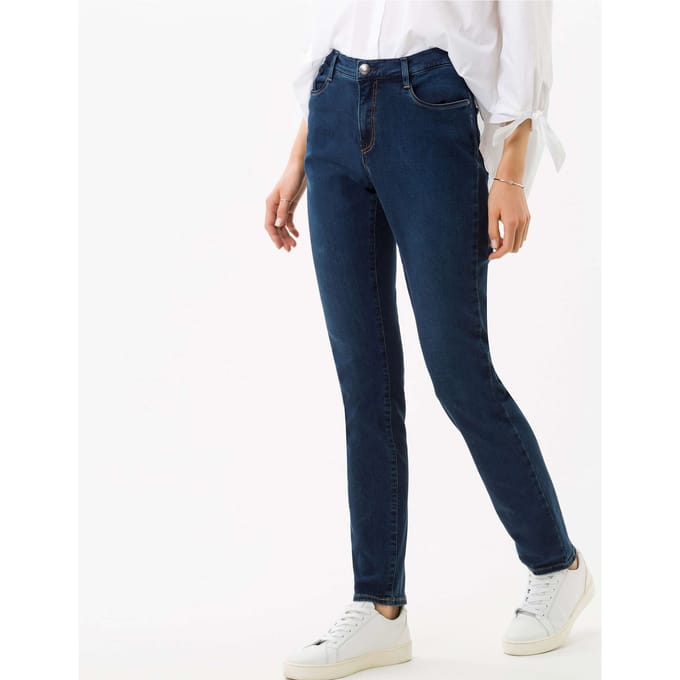 Brax Dames Jeans  Style CAROLA, denim blauw regular, maat 34