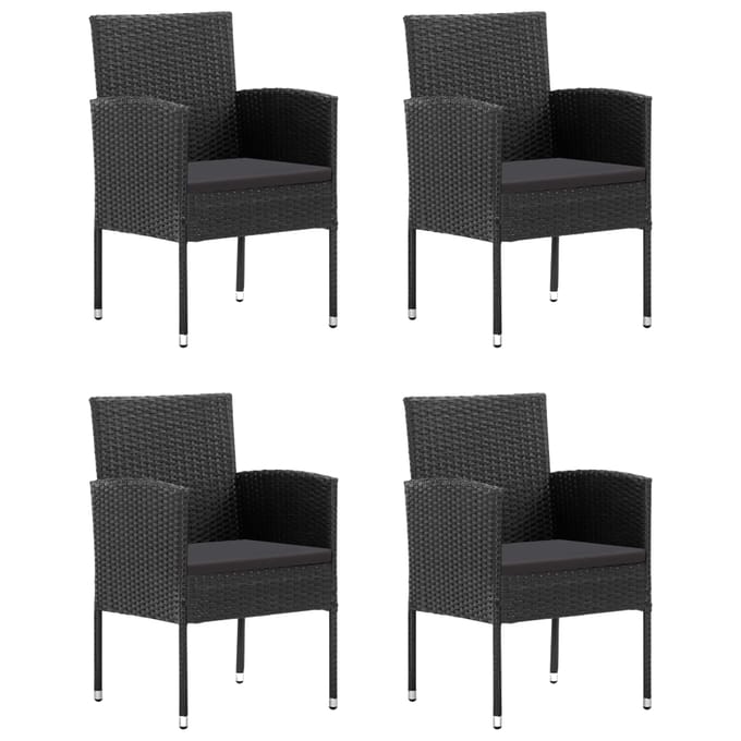 vidaXL - 5-delige - Tuinset - poly - rattan - zwart