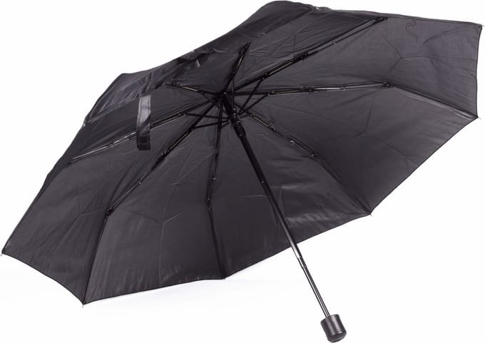 Benson Paraplu mini - zwart - opvouwbaar - 93 x 55 cm - reisparaplu - compact