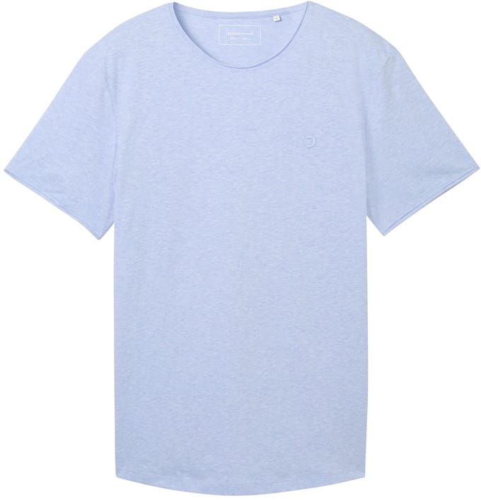 Tom Tailor Denim - T-shirt met gemêleerde look - Maat S - Brunnera Blue