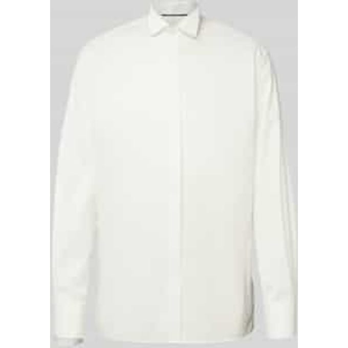 Regular fit smokingoverhemd van twill