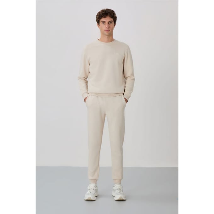 Heren Katoen-Polyester Fleece Sweatshirt en Broek Set