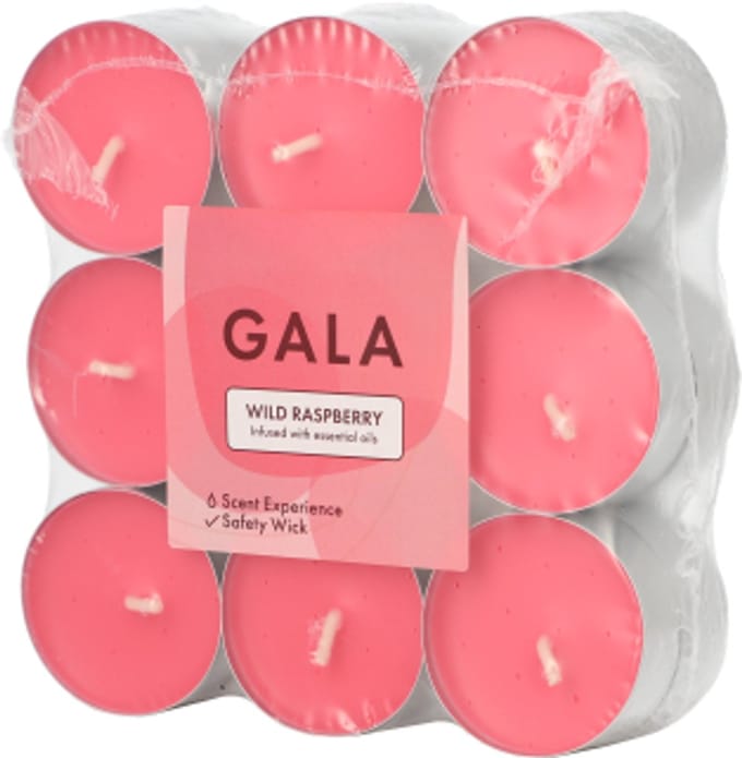 10x 18 GALA Geurkaars Ø 375 mm · 166 mm wijnrood - Wild Raspberry