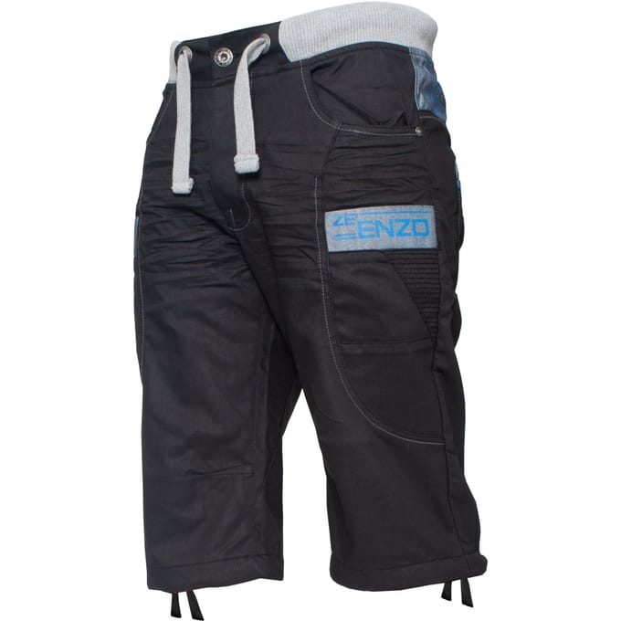 Heren Elastische Denim Shorts| Enzo Designer Menswear