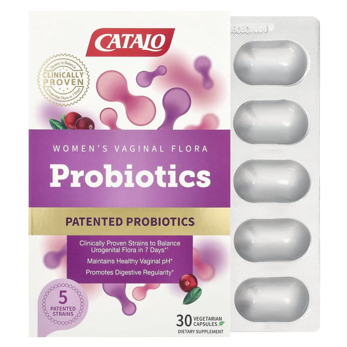 CATALO, probiotique pour la flore vaginale féminine, 30 gélules végétales