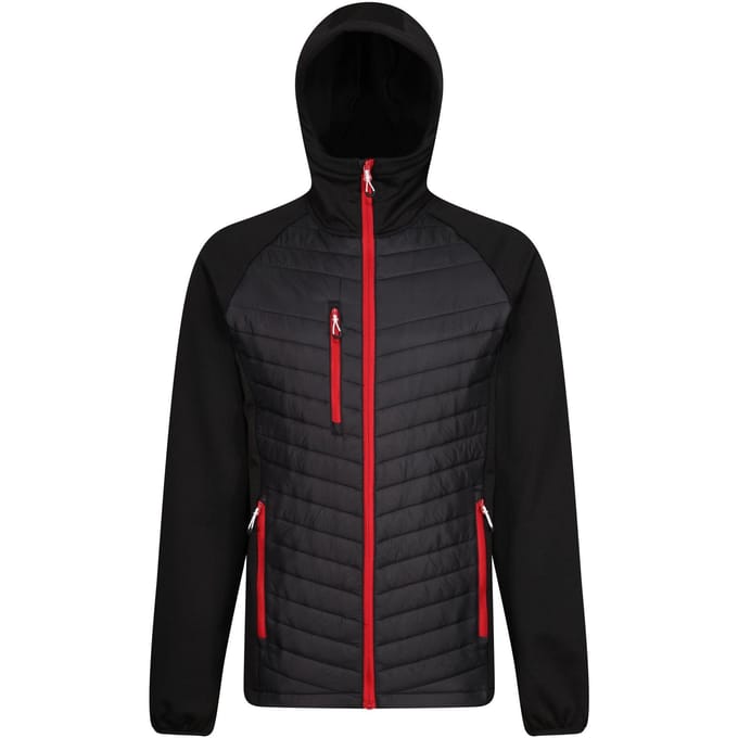 Regatta Heren Navigate Quilted Hybride Jas (Zwart/Klassiek Rood)