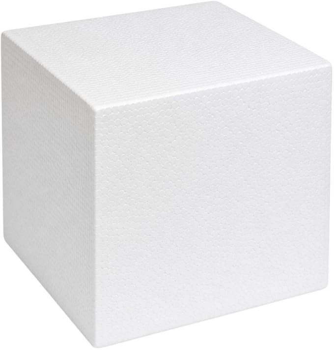 Piepschuim vormen - kubus - 1x - 25 x 25 x 25 cm - styropor hobby / DIY vorm - basis knutselfiguren