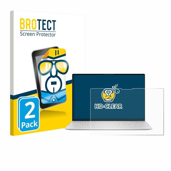 BROTECT - Screenprotector voor Dell XPS 13 9350 2024 - Folie Beschermfolie transparant 2 Stuks
