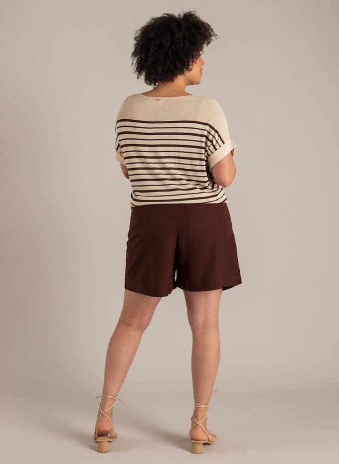 YEST CURVE Nanja Tops - Light Sand/Coffee Br - maat 2(50)