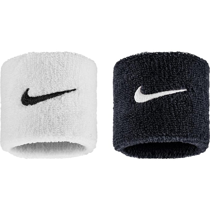 Nike Klassieke Swoosh Zweetband (Set van 2) (Zwart/Wit)