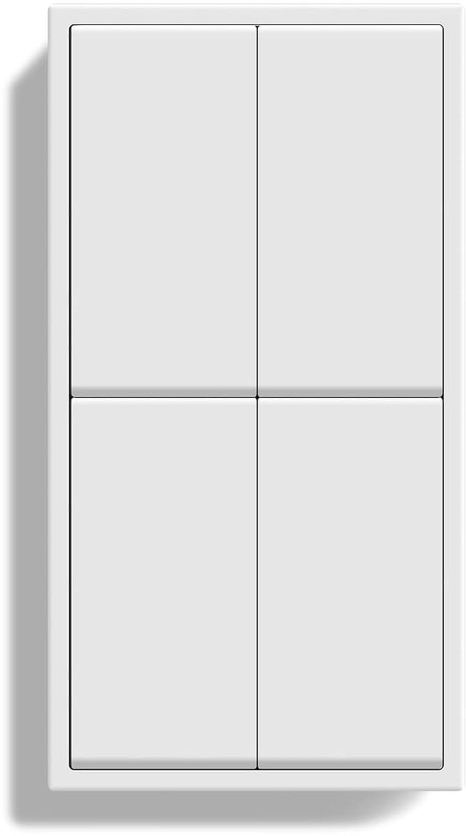 Wandschakelaar Inbouw - Dubbele Wandschakelaar - Moderne Verlichting - Groot Toetsen Design - 80 x 150mm - Wit
