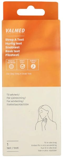 Valmed Strep A Test (halsbet&aelig;ndelse) 1 st