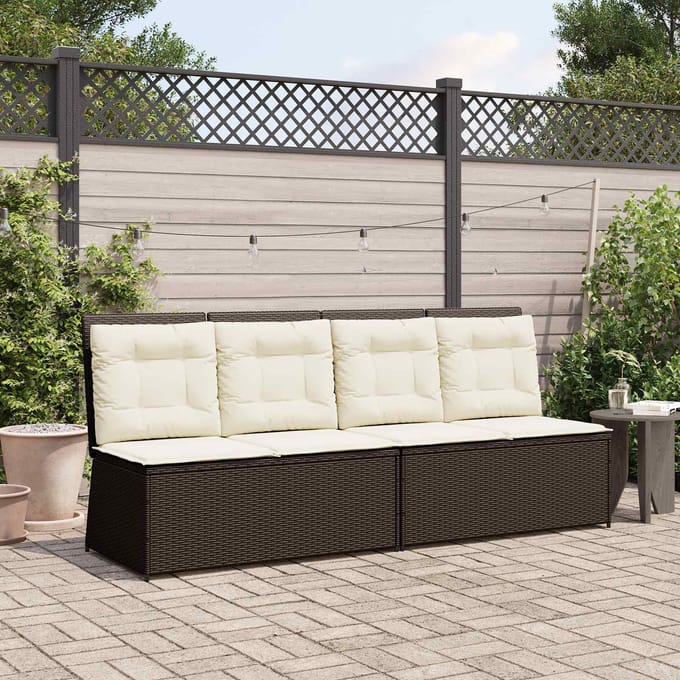 vidaXL Tuinbank Bruin poly rattan