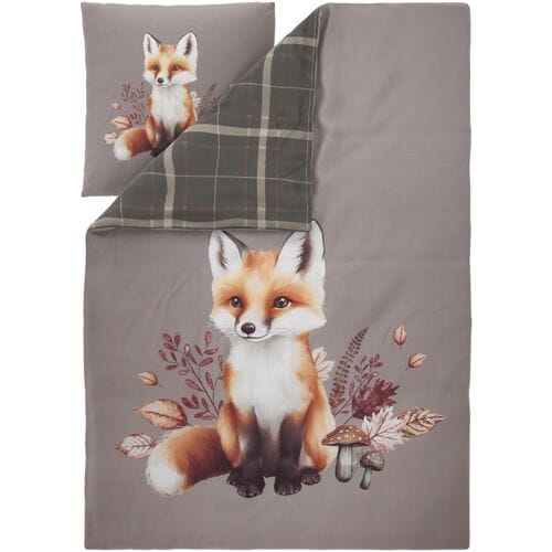 LIVARNO Polyester satijn dekbedovertrek 140 x 200 cm, 1-persoons (Vos)