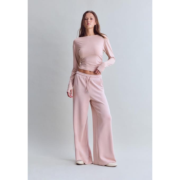 Stradivarius Zachte palazzo joggerbroek  Pastelroze M