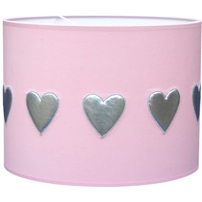 Taftan - Hanglamp - Hartjes Zilver - Roze -  35 cm