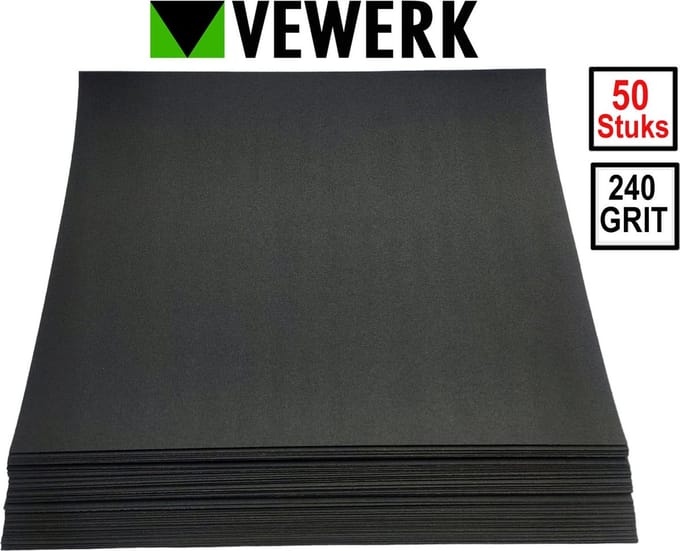 50 Vellen waterproof schuurpapier korrel 240