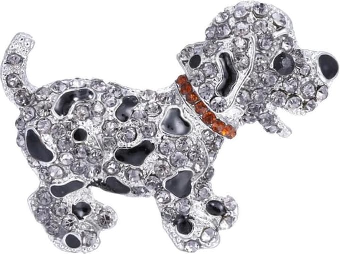 Fako Bijoux® - Broche - Puppy - Kristal - 53x40mm - Zwart