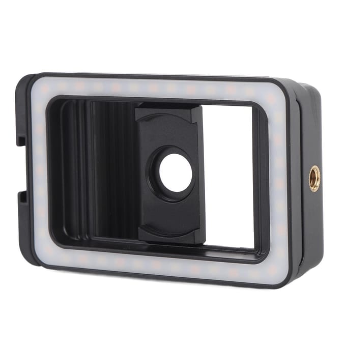 17mm+37mm Schroefdraad Lensadapter met LED Invullicht Eendelig Lens Telefoonadapter voor Android Lens white