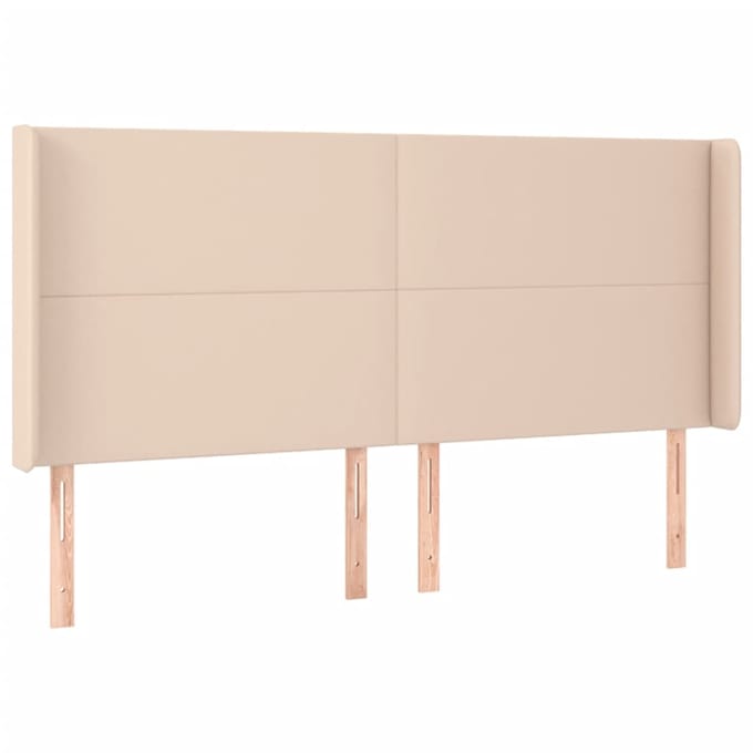 vidaXL - Hoofdbord - LED - 203x16x118/128 - cm - kunstleer - cappuccinokleurig