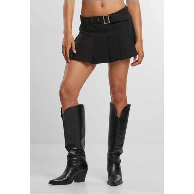 Urban Classics - Pleated Korte rok - S - Zwart